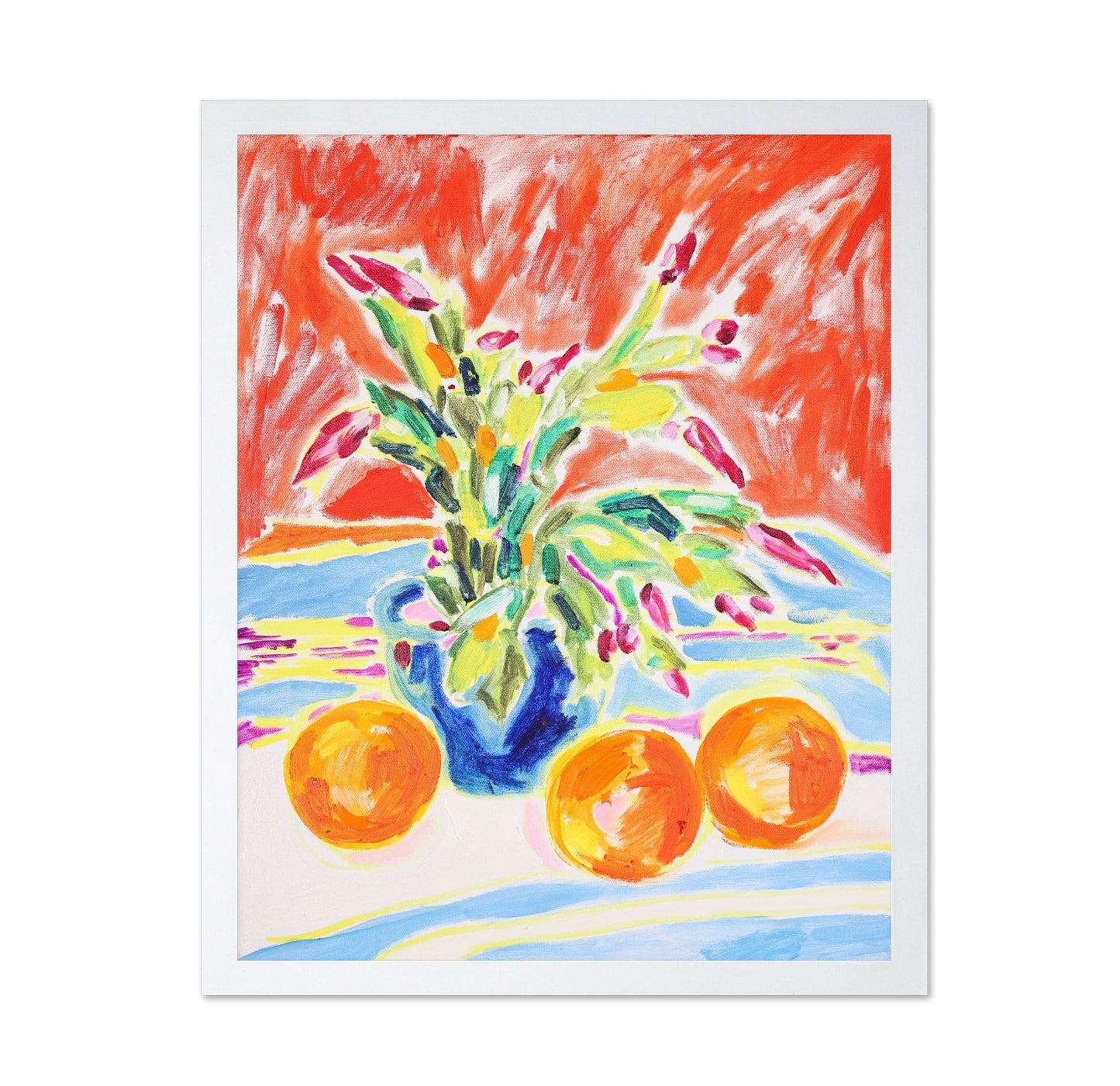 Oranges And Floral Vase
