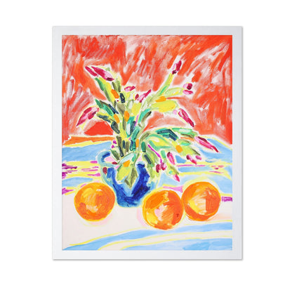 Oranges And Floral Vase