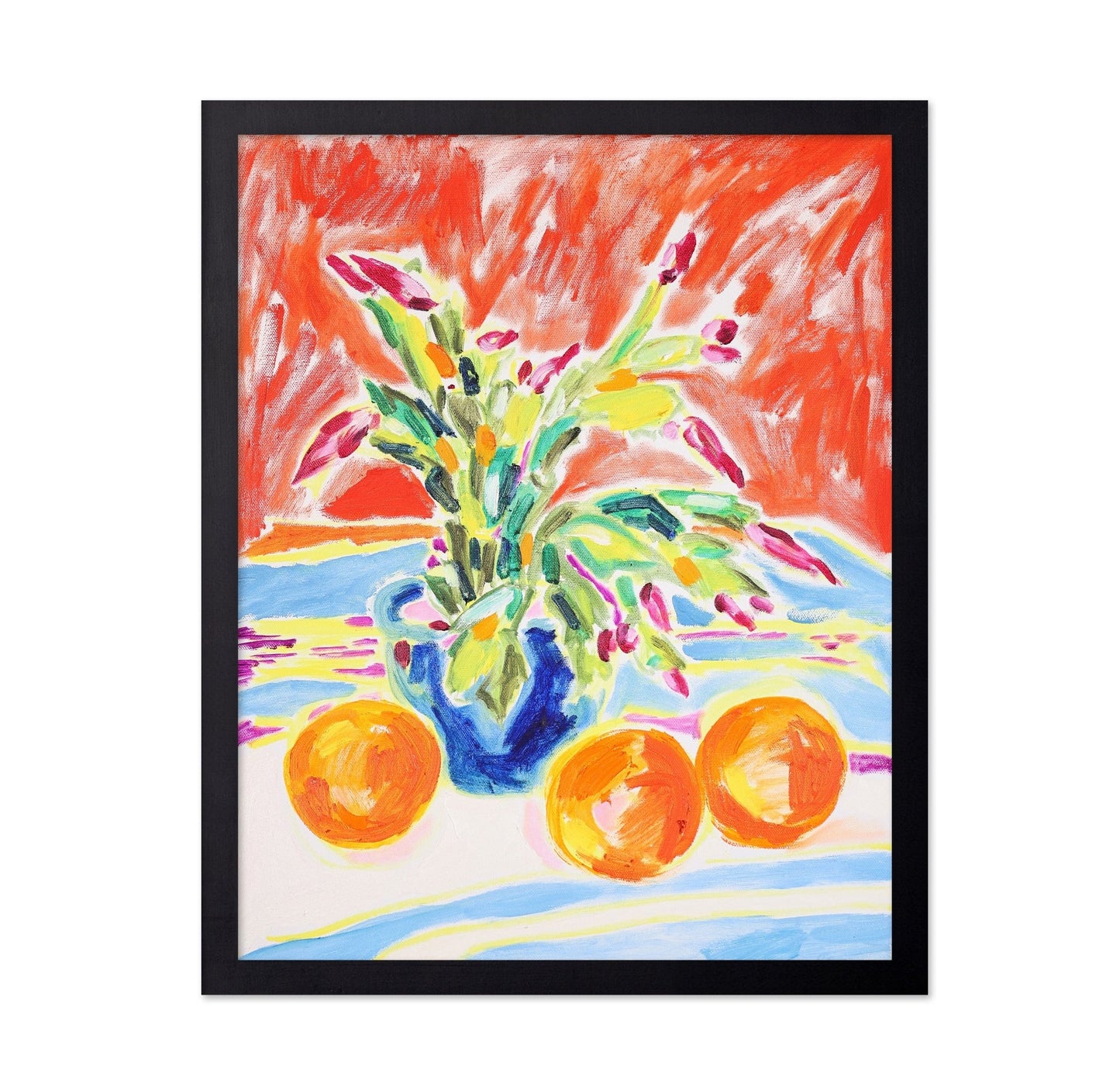 Oranges And Floral Vase
