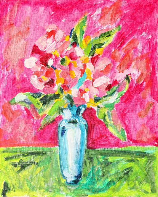 Pink Floral Vase No7