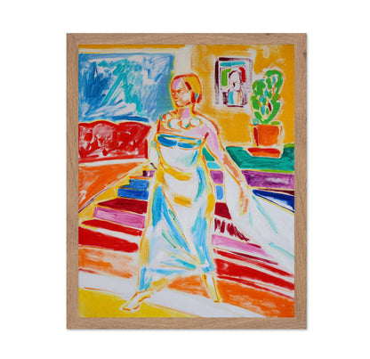Woman In Colorful Interior