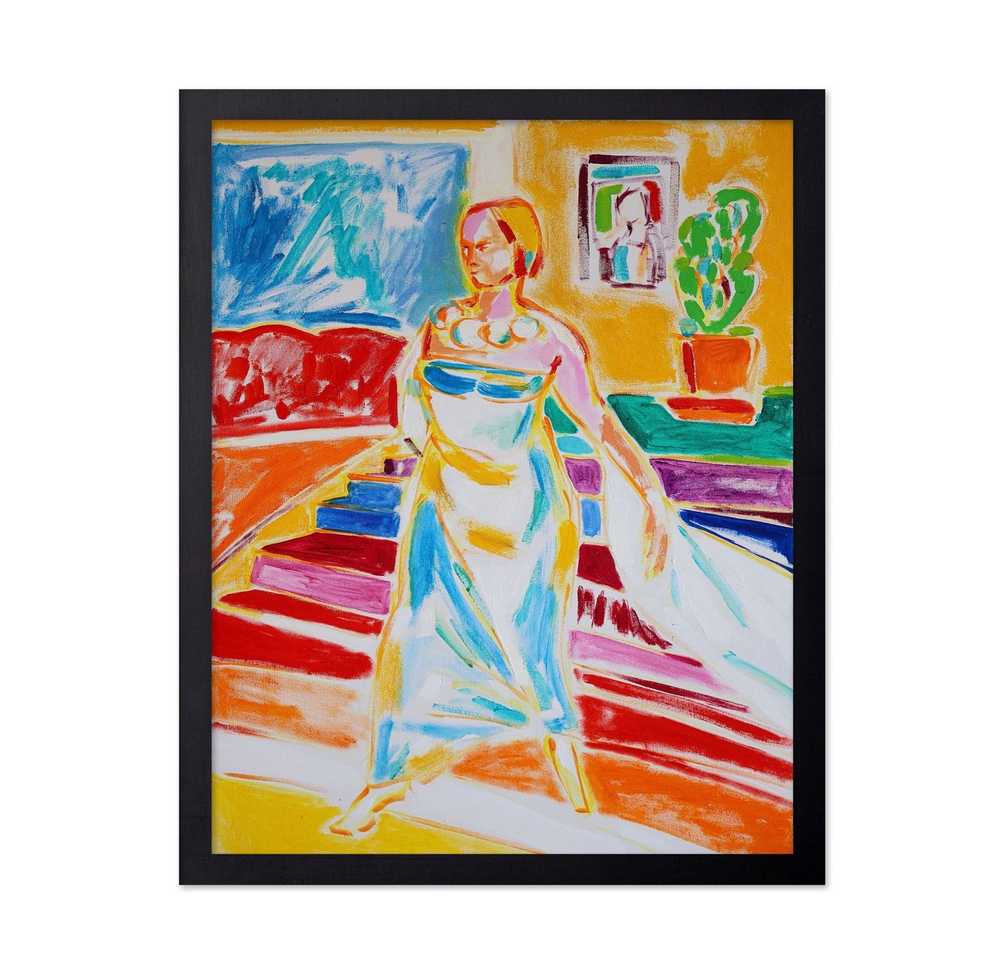 Woman In Colorful Interior