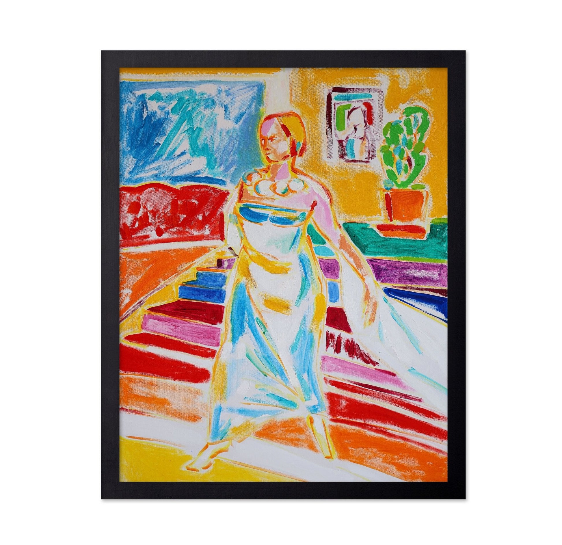 Woman In Colorful Interior