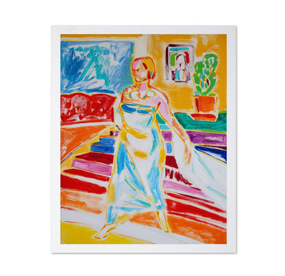 Woman In Colorful Interior