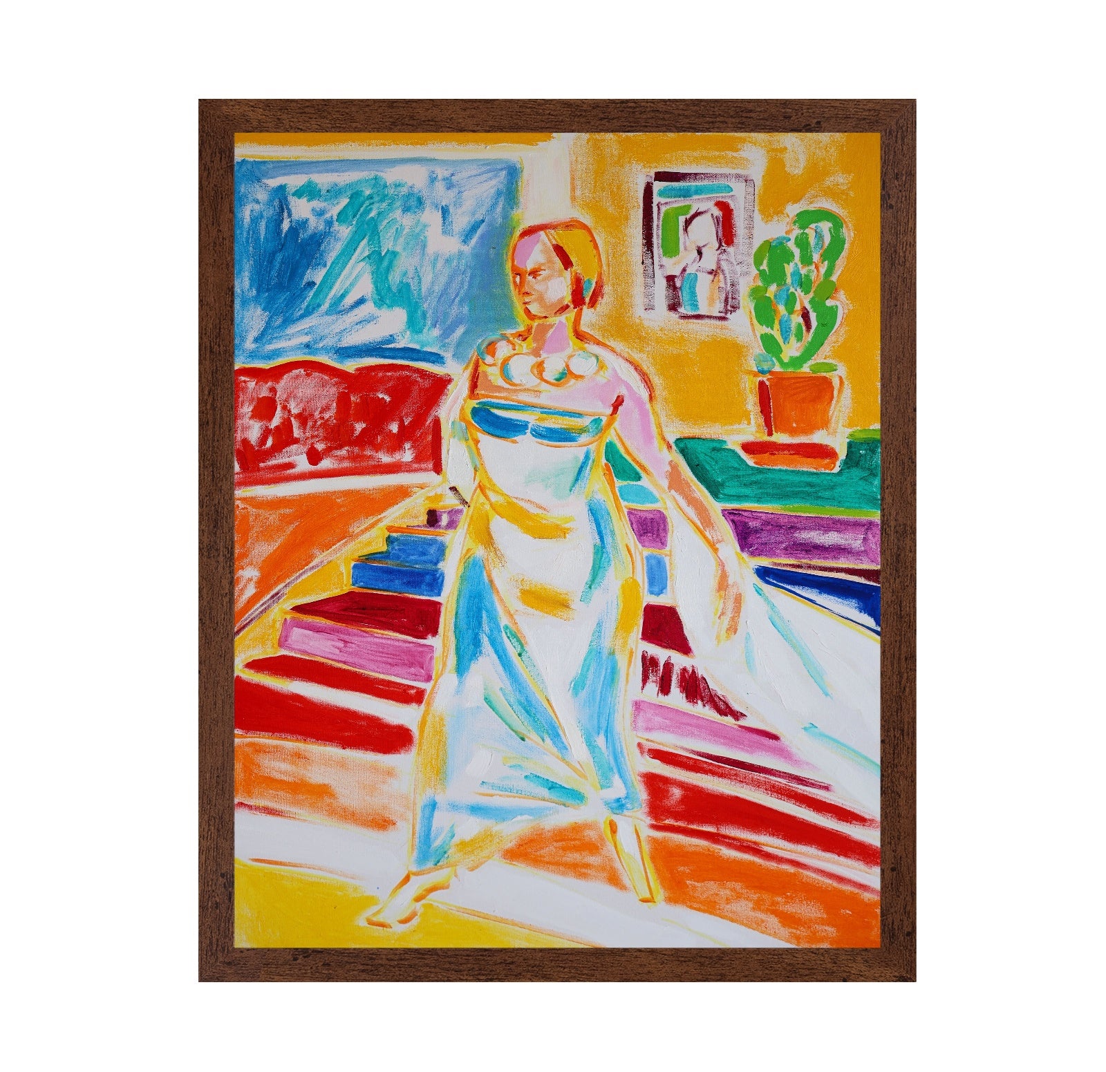 Woman In Colorful Interior