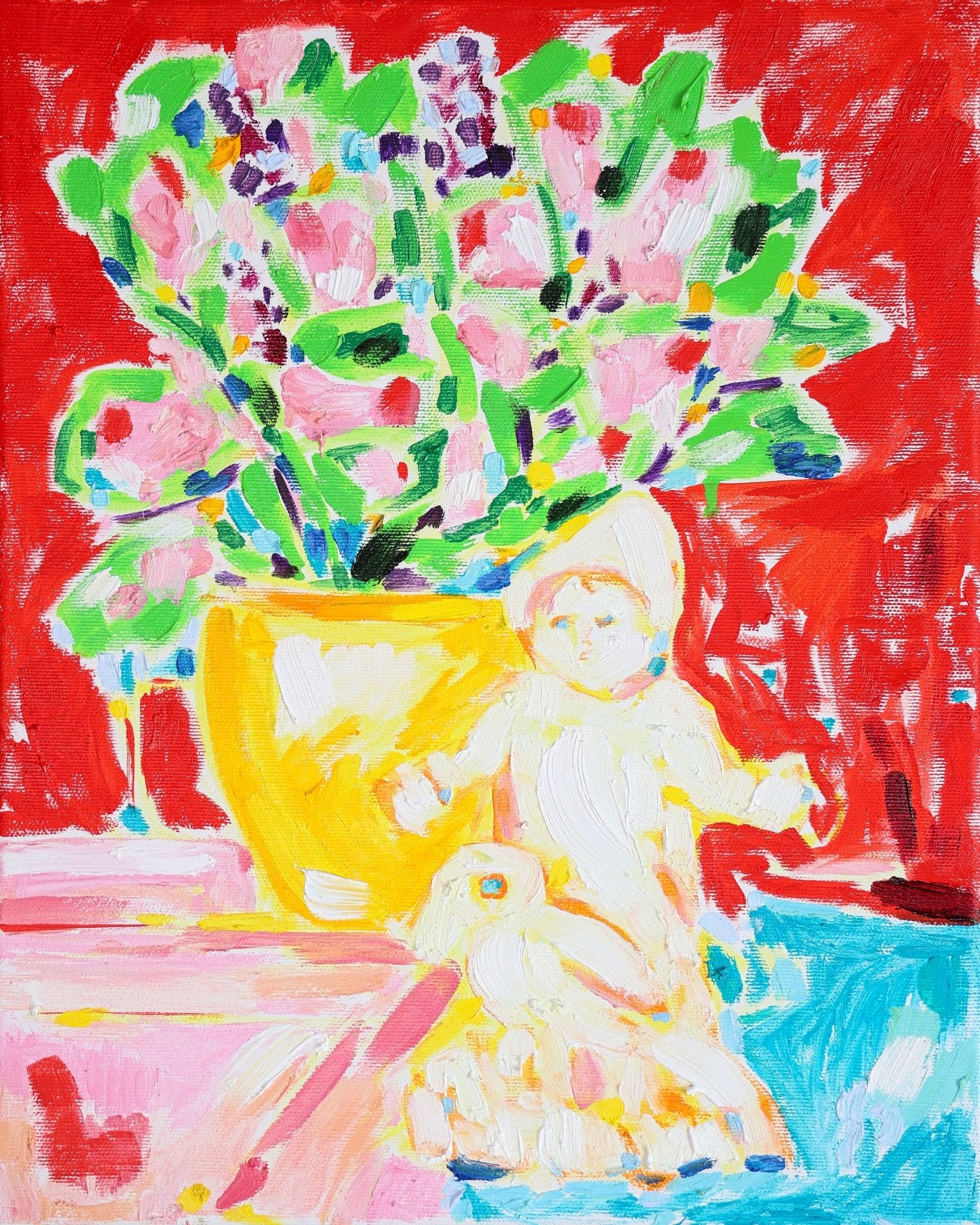 Floral Vase With Doll