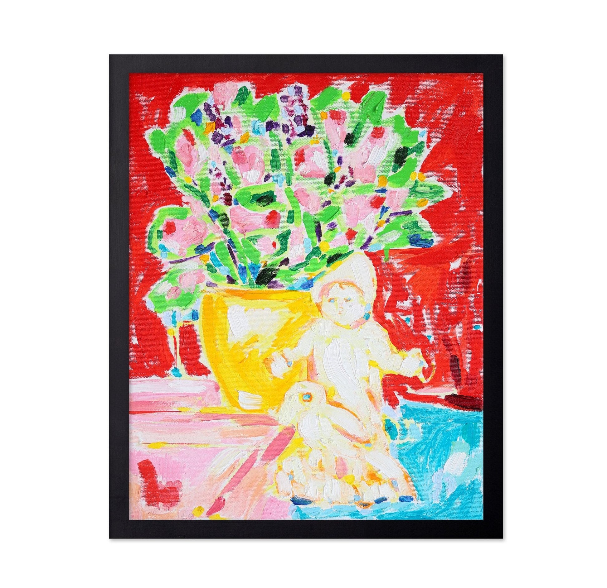 Floral Vase With Doll