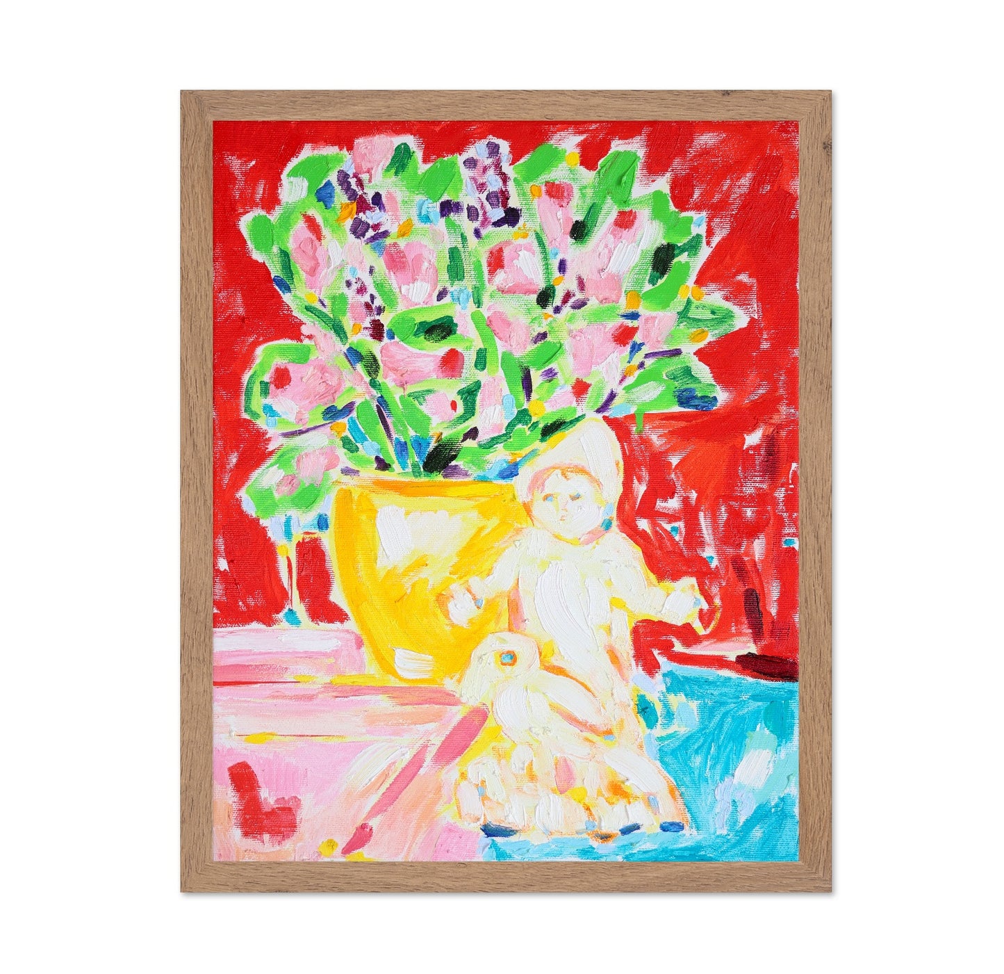 Floral Vase With Doll