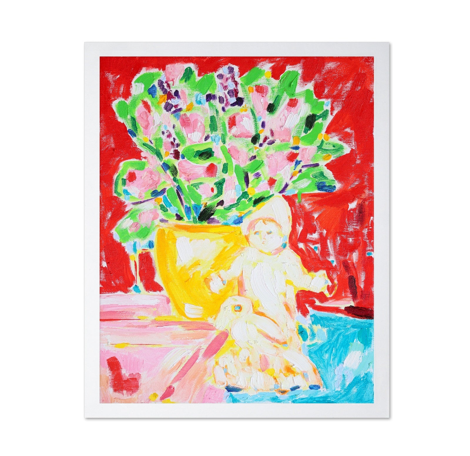 Floral Vase With Doll
