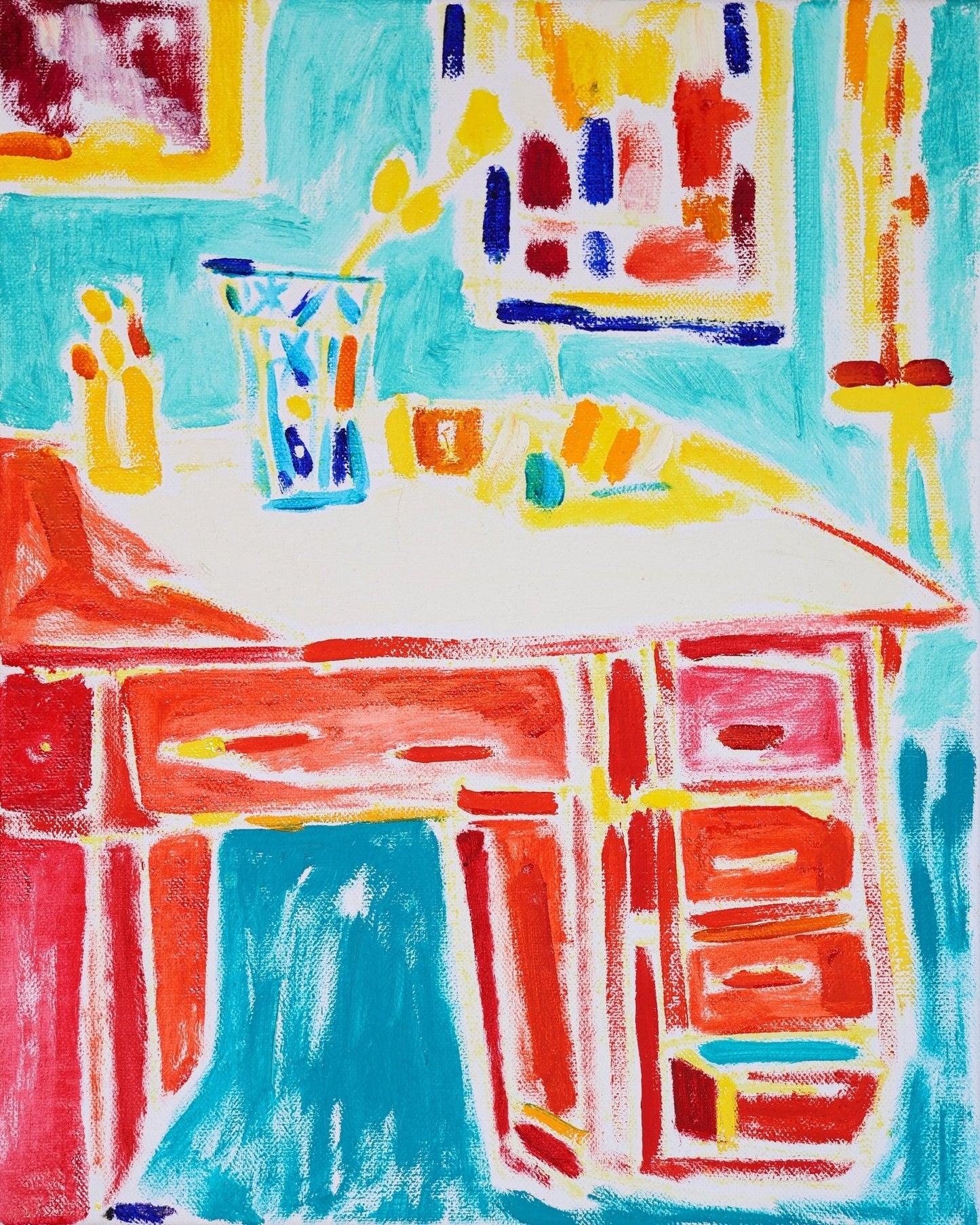 Colorful Art Studio Desk