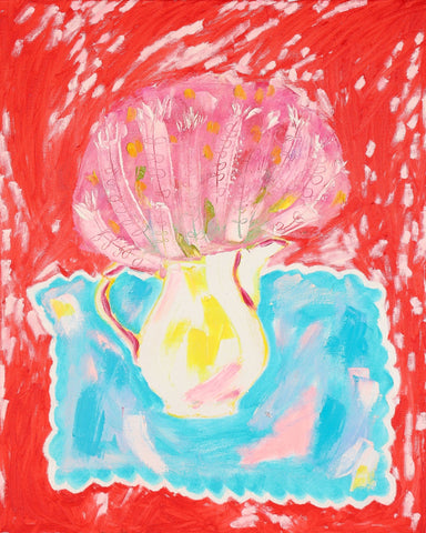 Pink Bloom In White Vase