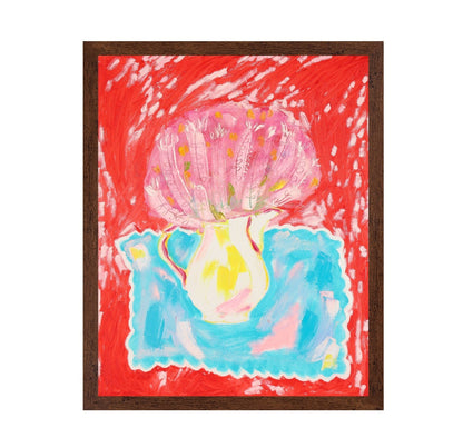 Pink Bloom In White Vase