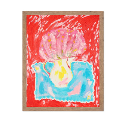 Pink Bloom In White Vase