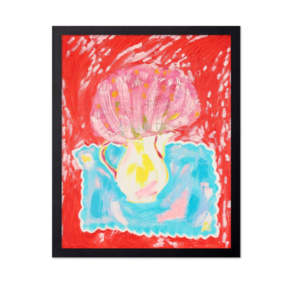 Pink Bloom In White Vase