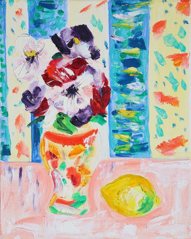 Floral Vase With Lemon