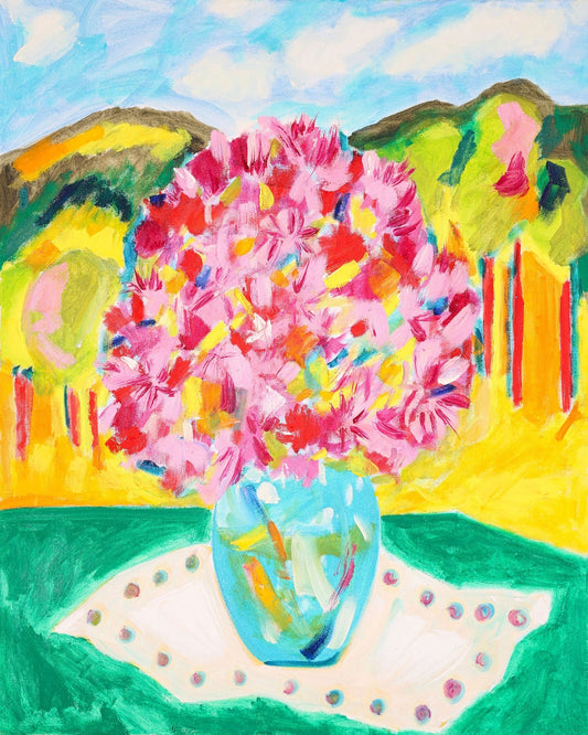 Pink Flowers Landscape