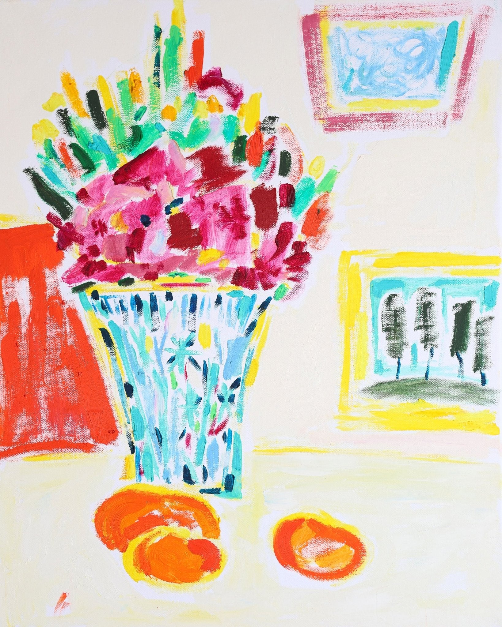 Pink Floral Vase Still