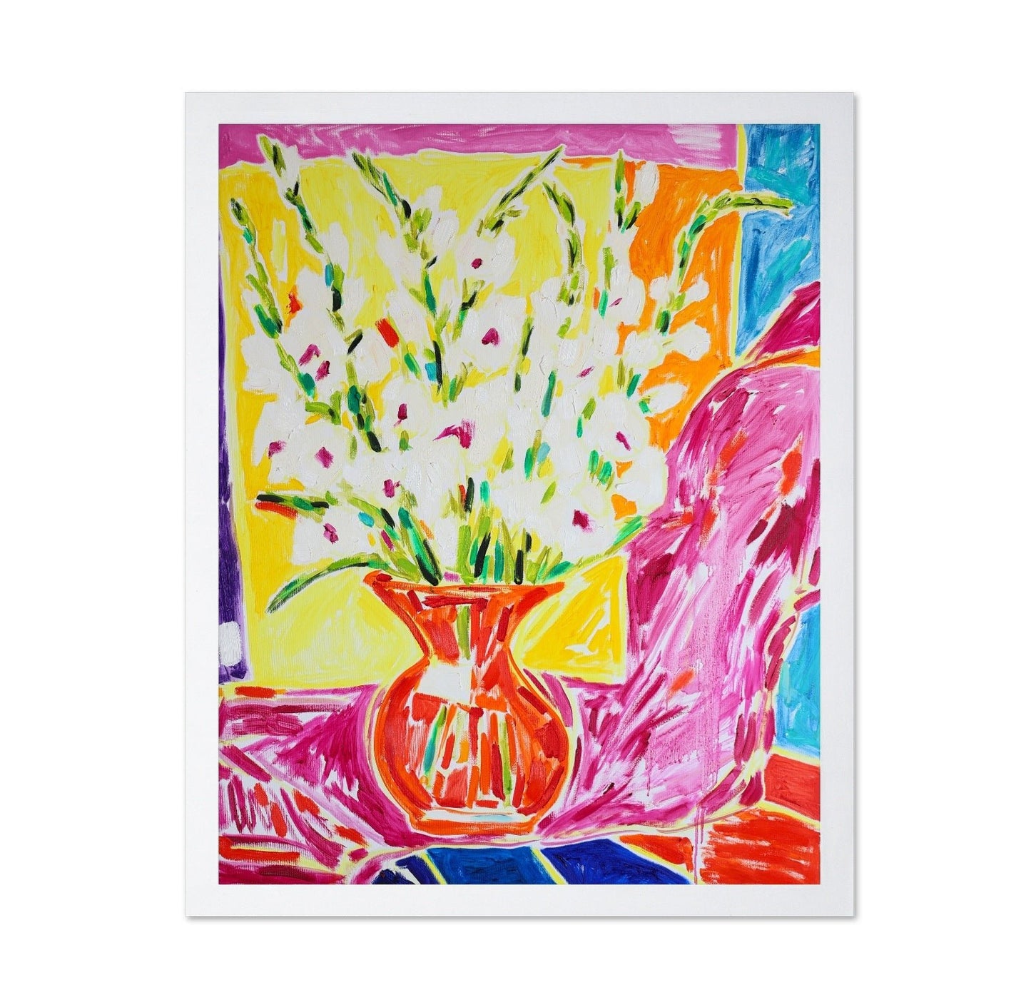 White Flowers Vase