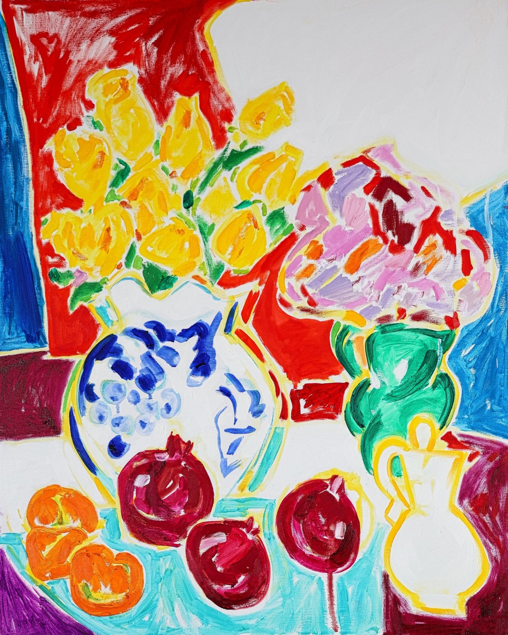 Colorful Vase With Fruits