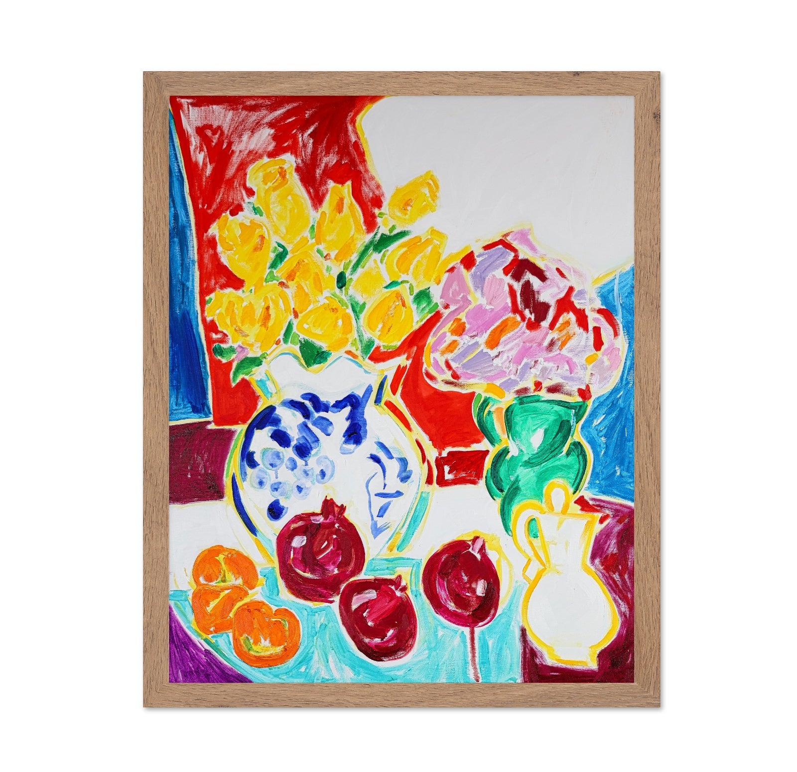 Colorful Vase With Fruits