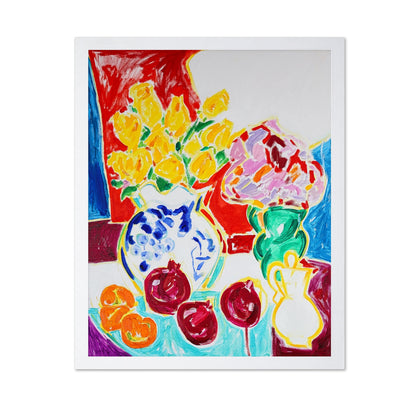 Colorful Vase With Fruits