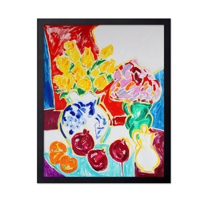 Colorful Vase With Fruits