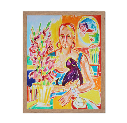 Woman With Black Cat No4