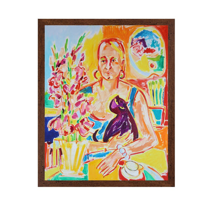 Woman With Black Cat No4