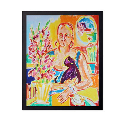 Woman With Black Cat No4