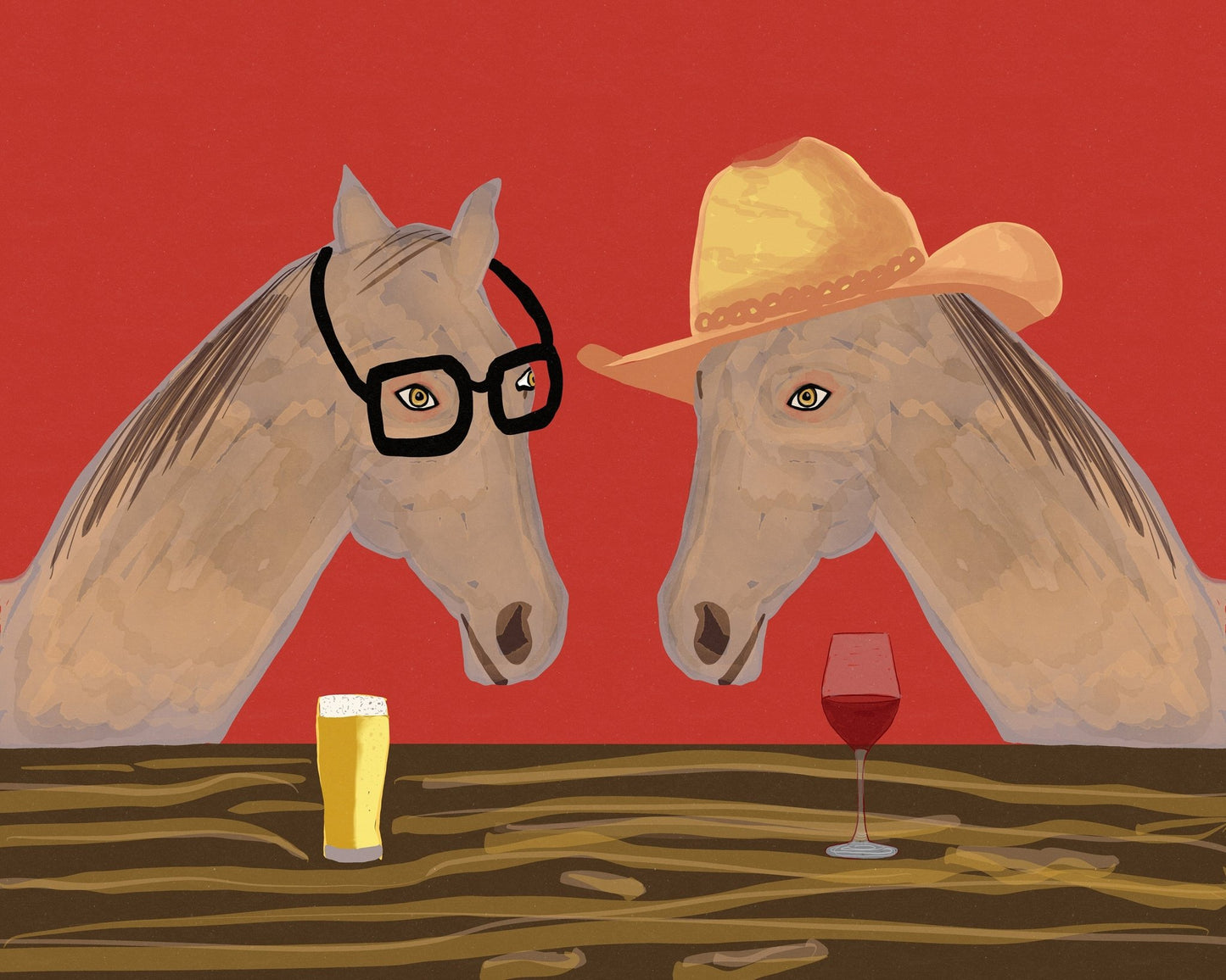 Horses At Bar