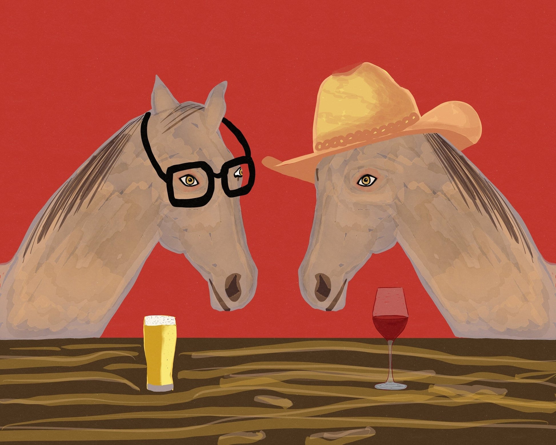Horses At Bar
