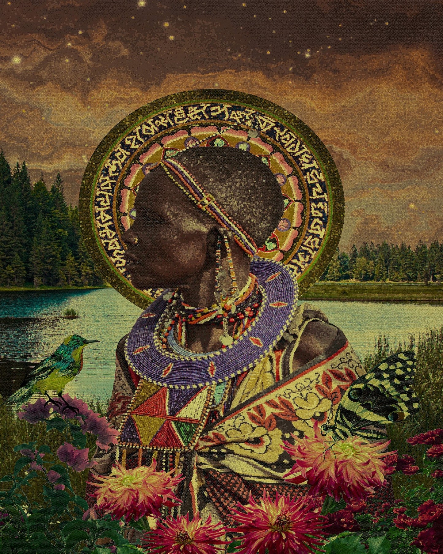 Beaded Tribal Portrait