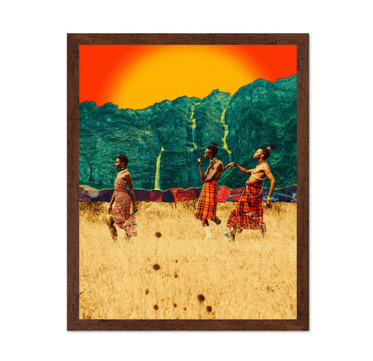 Tribal Walk At Sunset