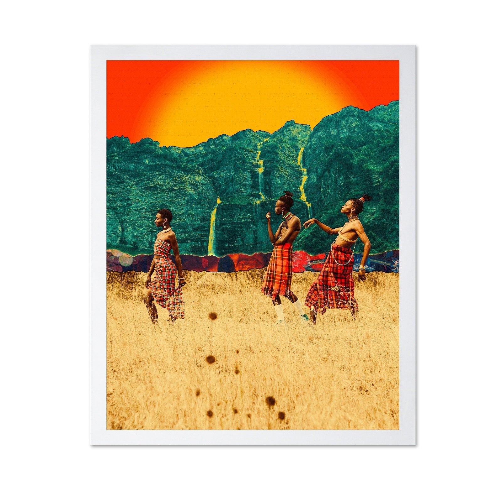 Tribal Walk At Sunset