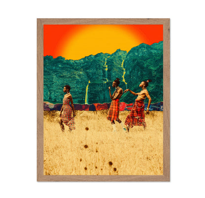 Tribal Walk At Sunset