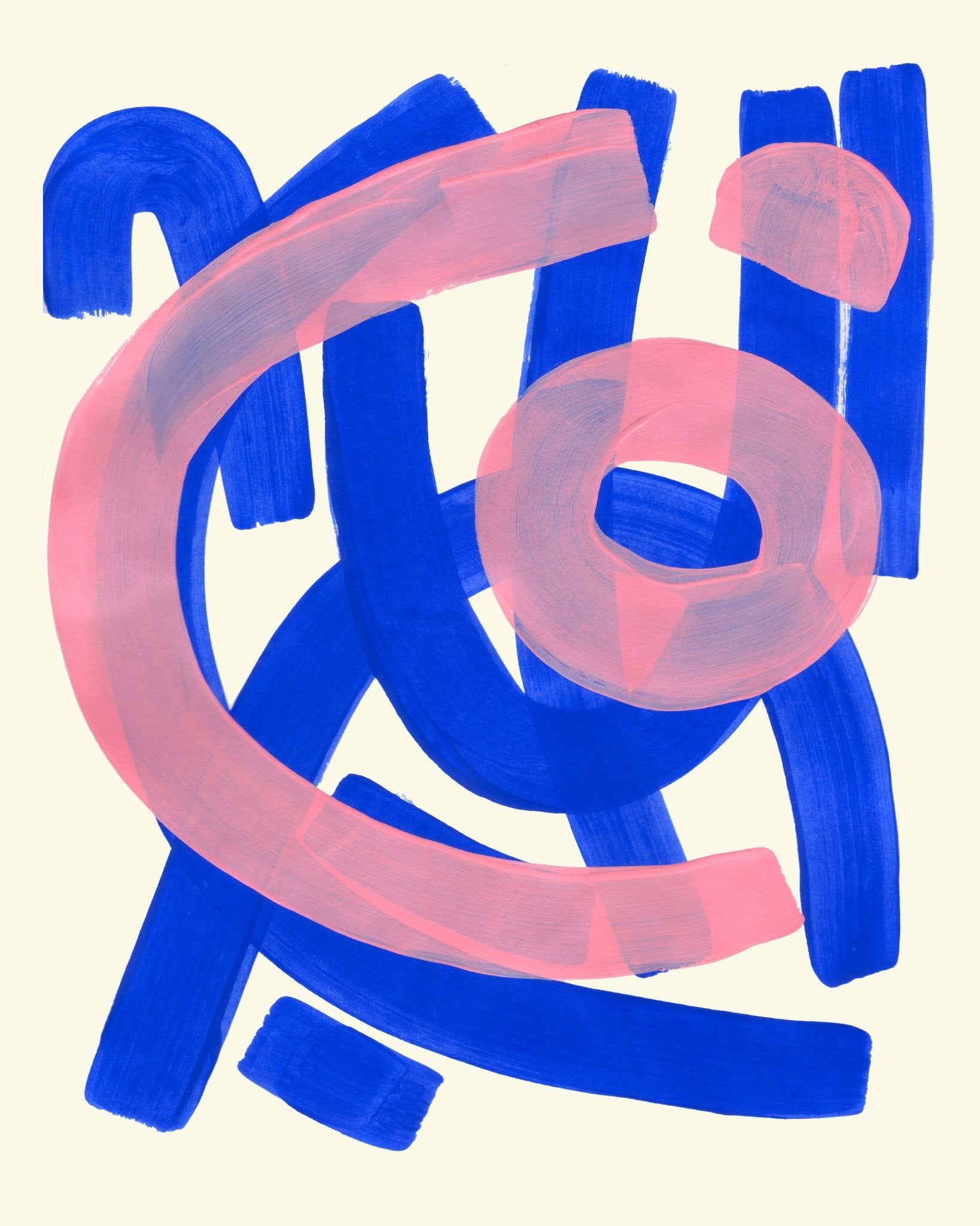 Blue Pink Brush Shapes