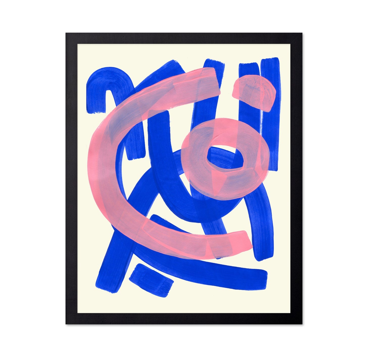 Blue Pink Brush Shapes
