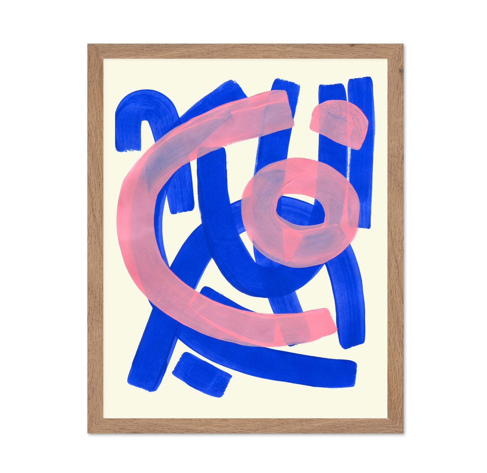 Blue Pink Brush Shapes