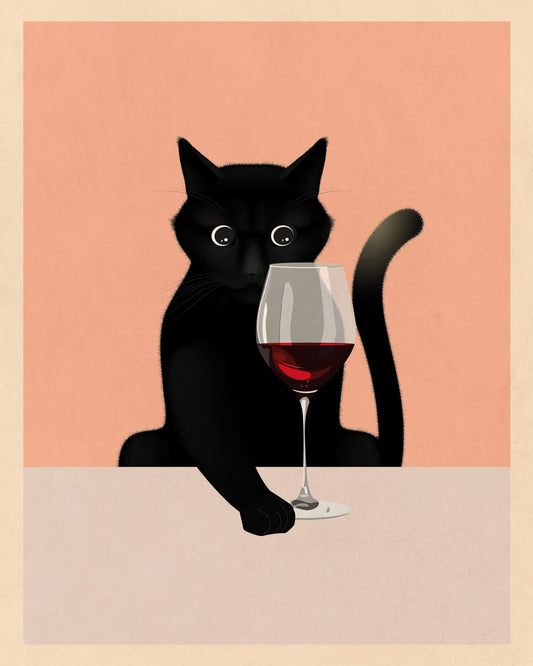 Cat With Wine