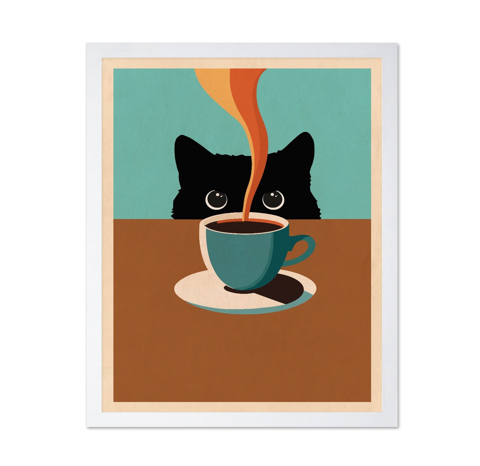 Cat Coffee Peek