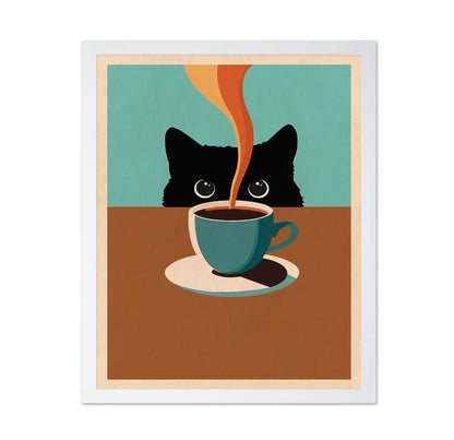 Cat Coffee Peek