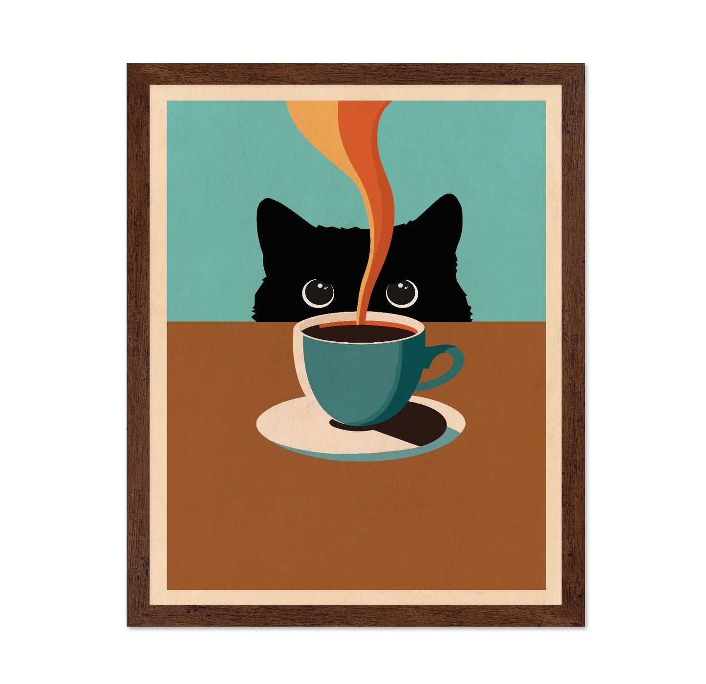 Cat Coffee Peek