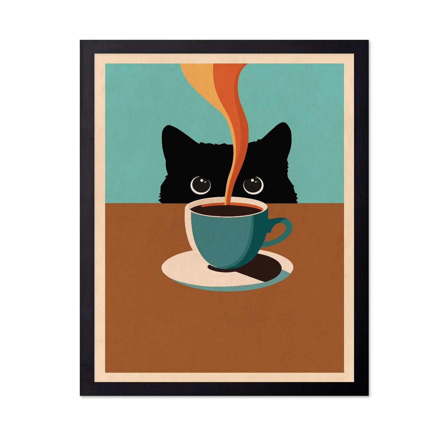 Cat Coffee Peek