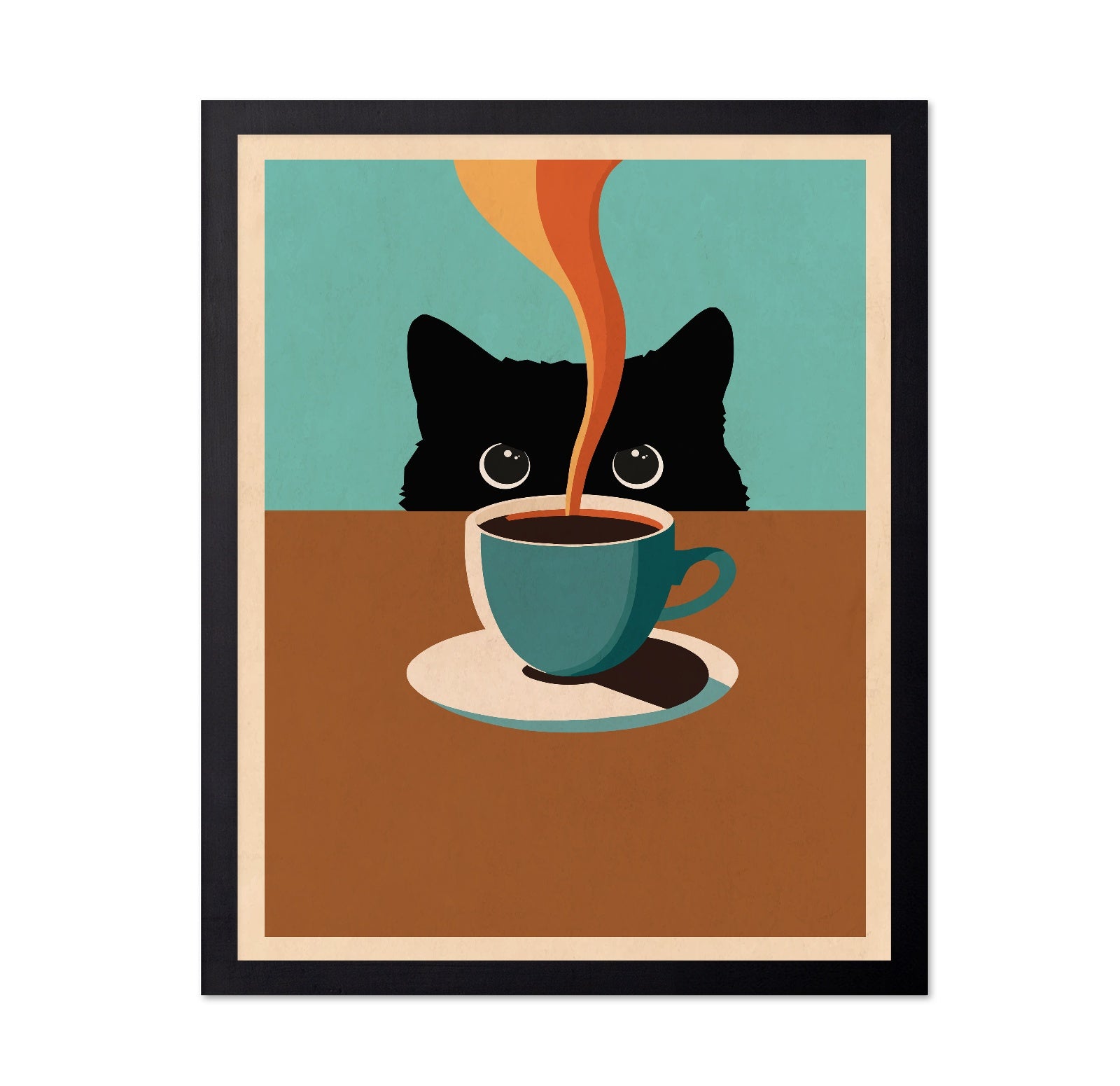Cat Coffee Peek