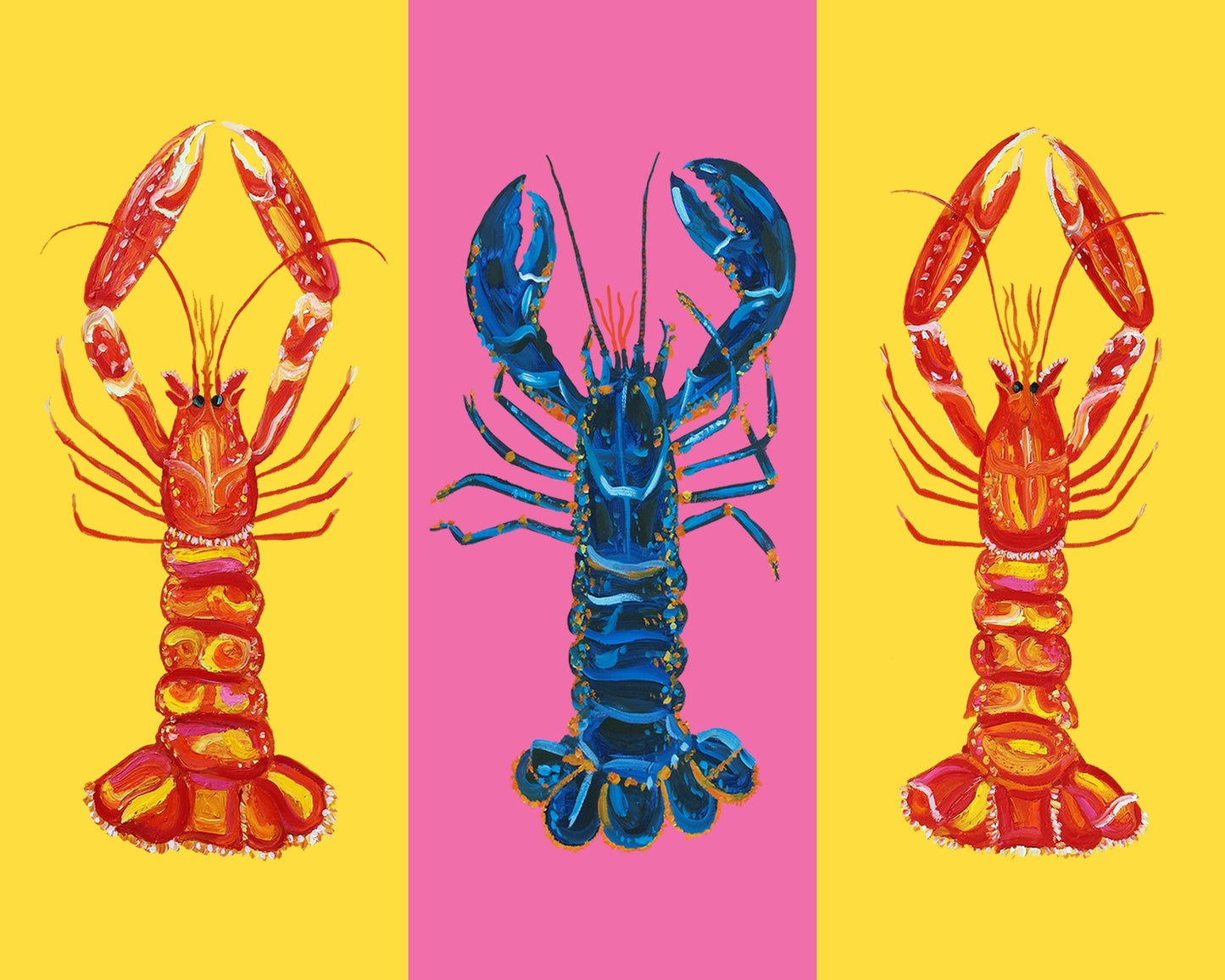 Colorful Lobster Trio