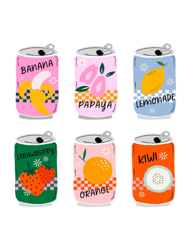 Fruit Soda Cans