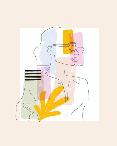 Modern Woman Line Portrait