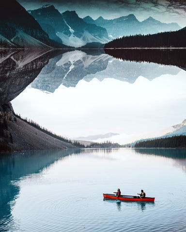 Canoe On Mountain Lake