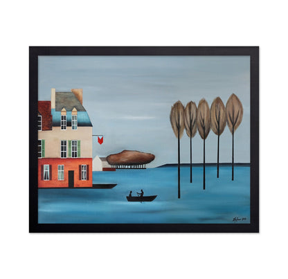 Lakeside Boat Scene