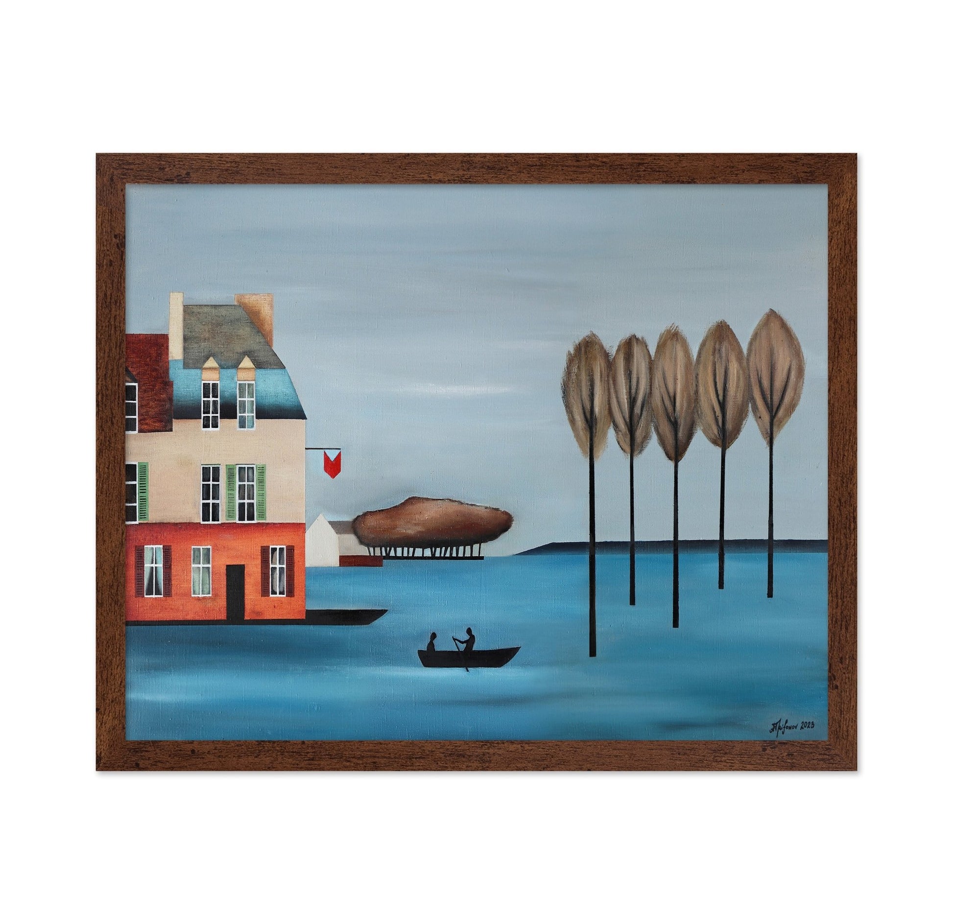 Lakeside Boat Scene